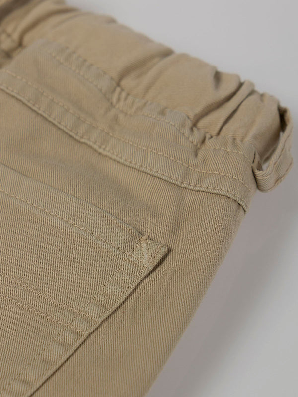 PANTALÓN CARGO CINTURILLA CORDONES BEIGE