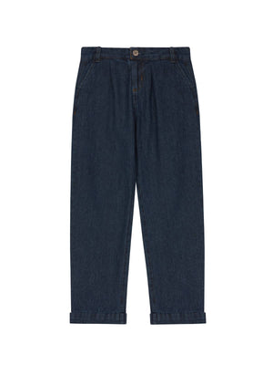 PANTALÓN DENIM PINZAS ÍNDIGO