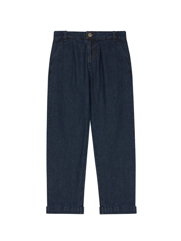PANTALÓN DENIM PINZAS ÍNDIGO