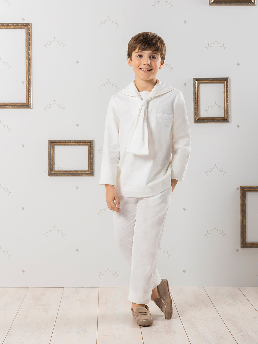 Traje de comunion marinero blanco puro