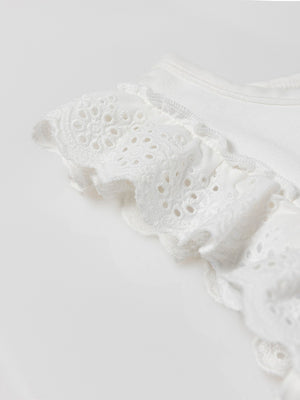 CAMISETA TIRANTES DETALLE PUNTILLAS BLANCO ROTO