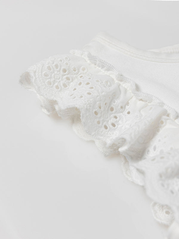 CAMISETA TIRANTES DETALLE PUNTILLAS BLANCO ROTO