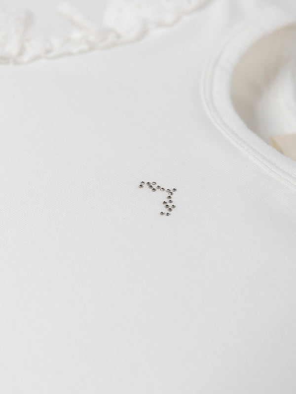 CAMISETA TIRANTES DETALLE PUNTILLAS BLANCO ROTO