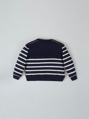 SUDADERA RAYAS MARINERAS CONTRASTE AZUL MARINO