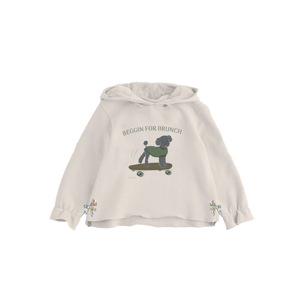 SUDADERA CAPUCHA BEGGIN BRUNCH BLANCO ROTO