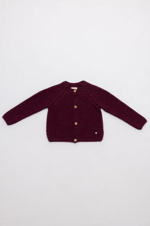CHAQUETA DE PUNTO LINKS GRANATE