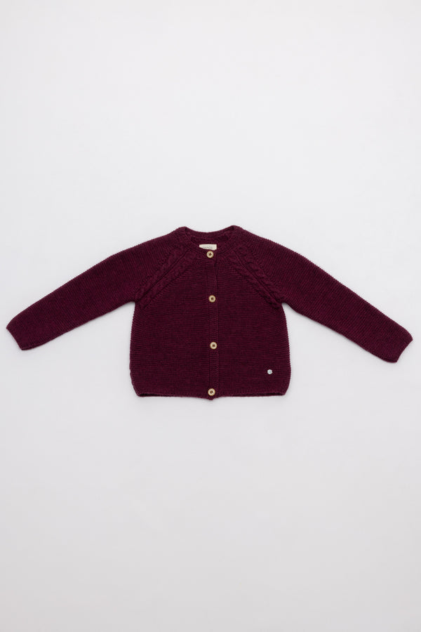 CHAQUETA DE PUNTO LINKS GRANATE