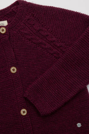 CHAQUETA DE PUNTO LINKS GRANATE