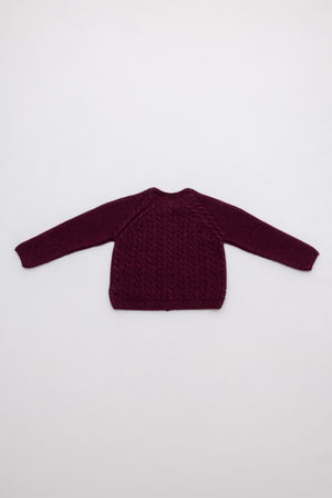 CHAQUETA DE PUNTO LINKS GRANATE