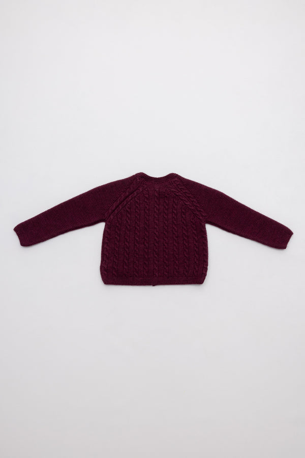 CHAQUETA DE PUNTO LINKS GRANATE