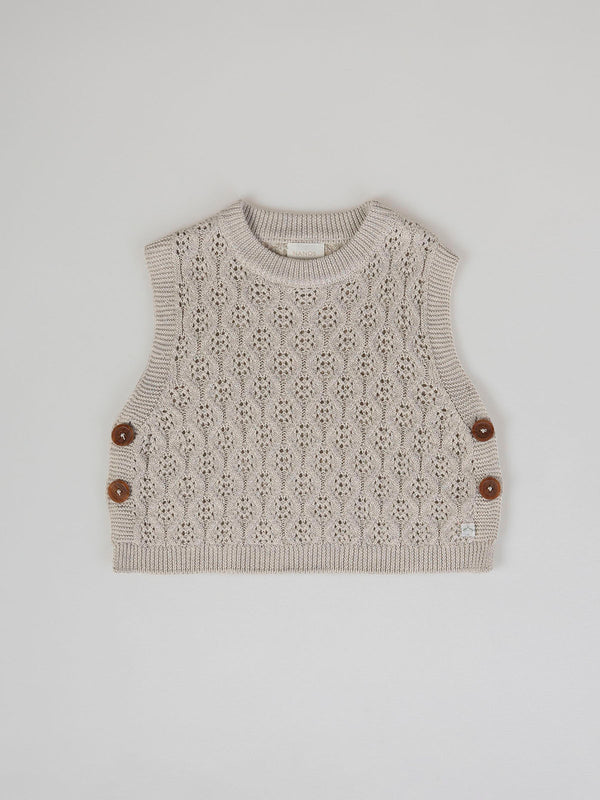 CHALECO DE PUNTO ESTRUCTURA ABERTURA LATERA HIELO