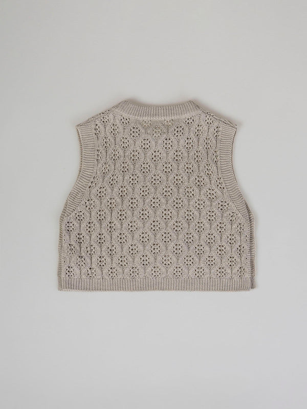 CHALECO DE PUNTO ESTRUCTURA ABERTURA LATERA HIELO