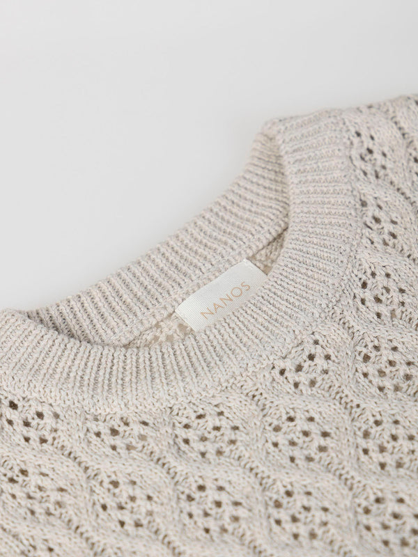 CHALECO DE PUNTO ESTRUCTURA ABERTURA LATERA HIELO