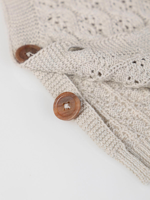 CHALECO DE PUNTO ESTRUCTURA ABERTURA LATERA HIELO