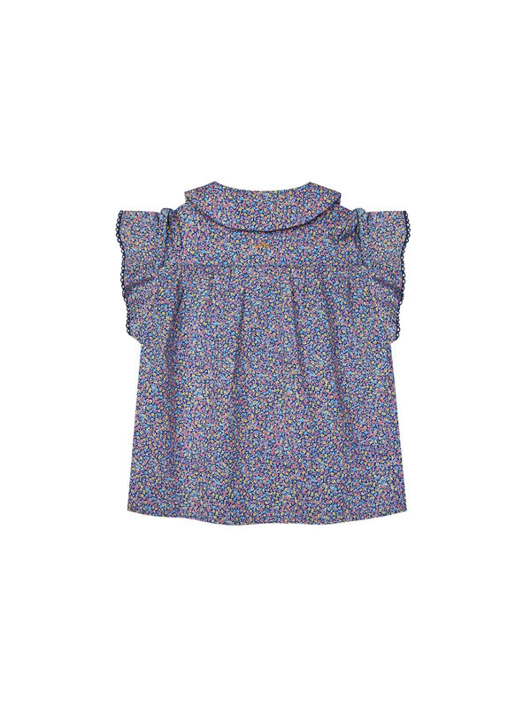 MEDIUM BLUE FLOWERS LIGHTWEIGHT POPLIN SHIRT