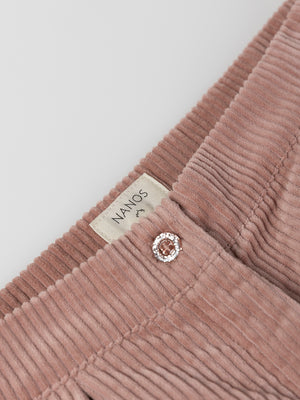 PANTALÓN PANA ANCHA PINZAS ROSA PALO