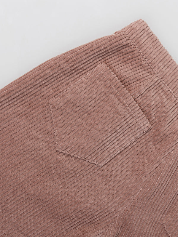 PANTALÓN PANA ANCHA PINZAS ROSA PALO