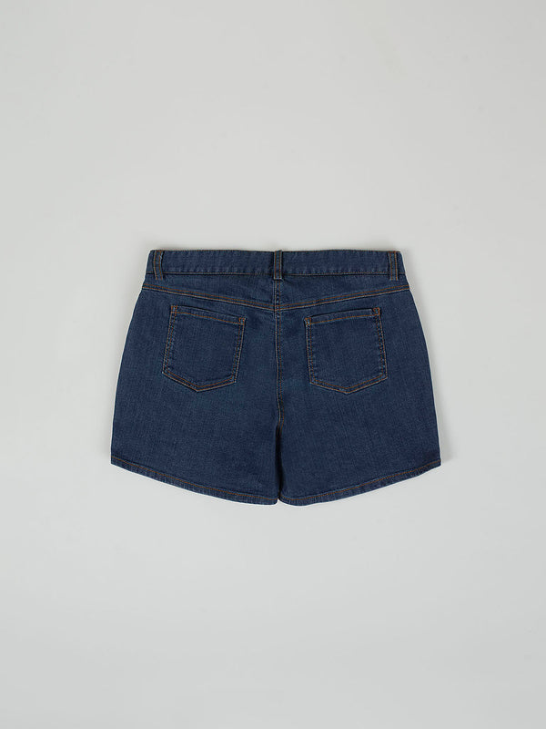 SHORT VAQUERO DETALLE LAZO AZUL MARINO