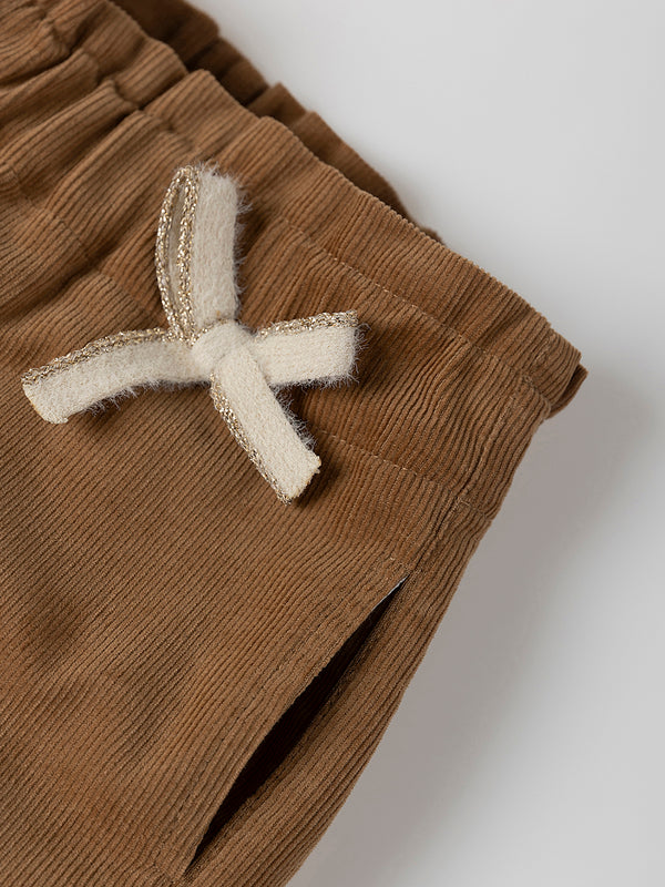SHORT FRUNCE CINTURA MICROPANA TOSTADO