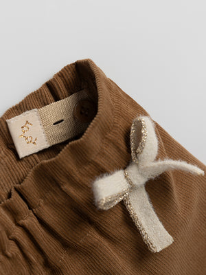 SHORT FRUNCE CINTURA MICROPANA TOSTADO