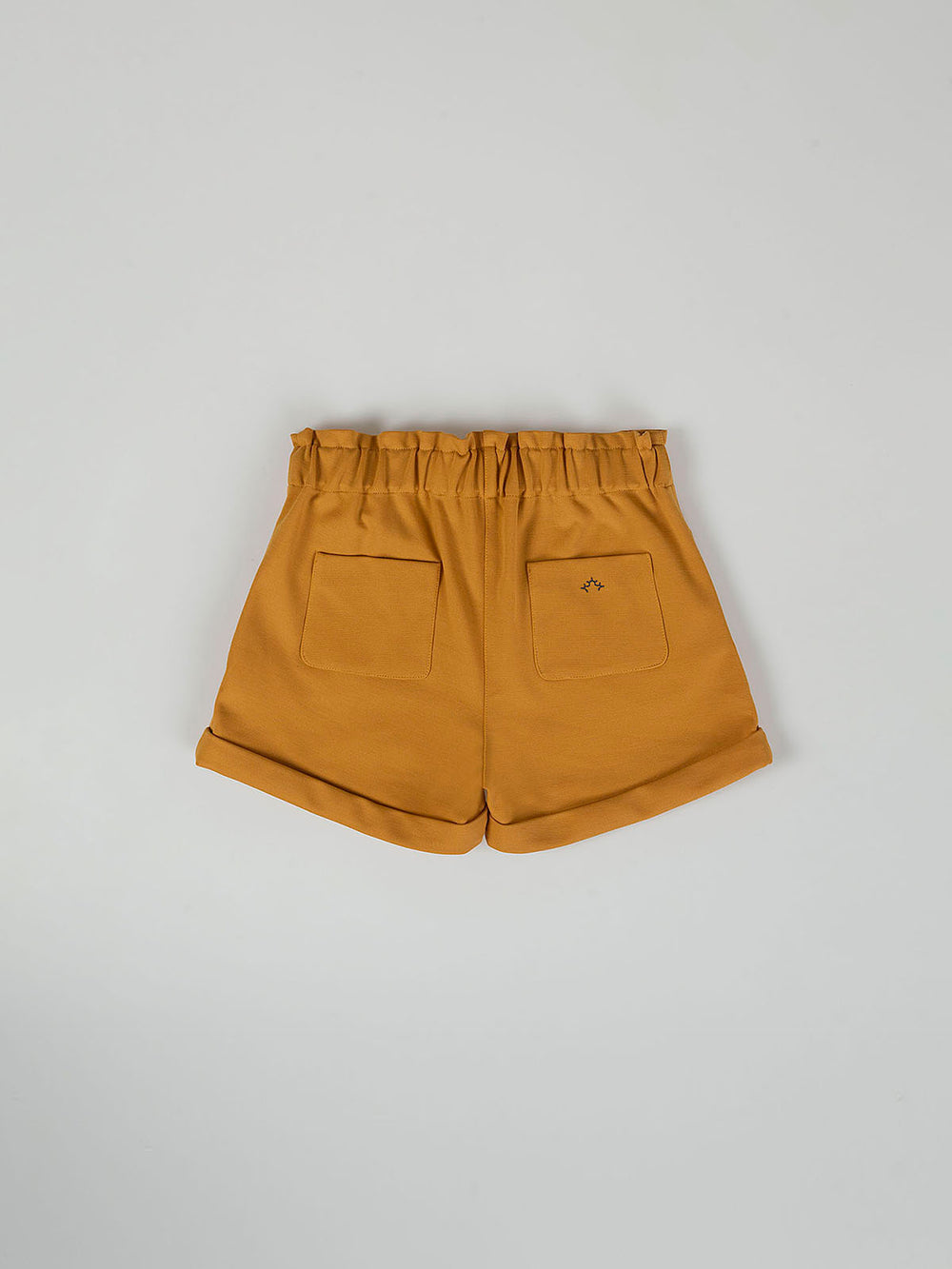 SHORT CINTURA FRUNCE MOSTAZA