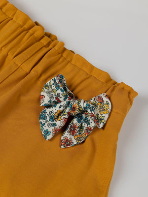 SHORT CINTURA FRUNCE MOSTAZA