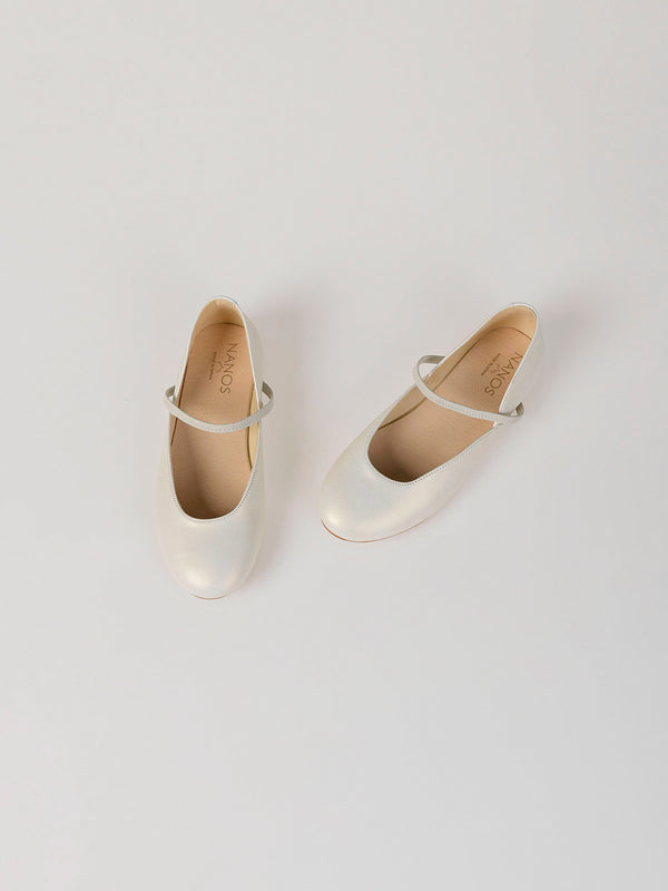Bailarina goma elástica marfil