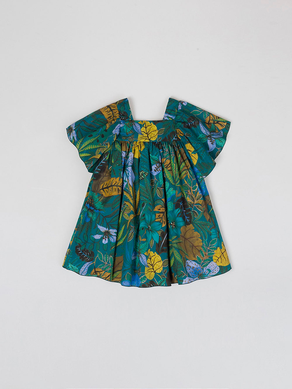 VESTIDO ESTAMPADO FLORES VERDE MULTICOLOR