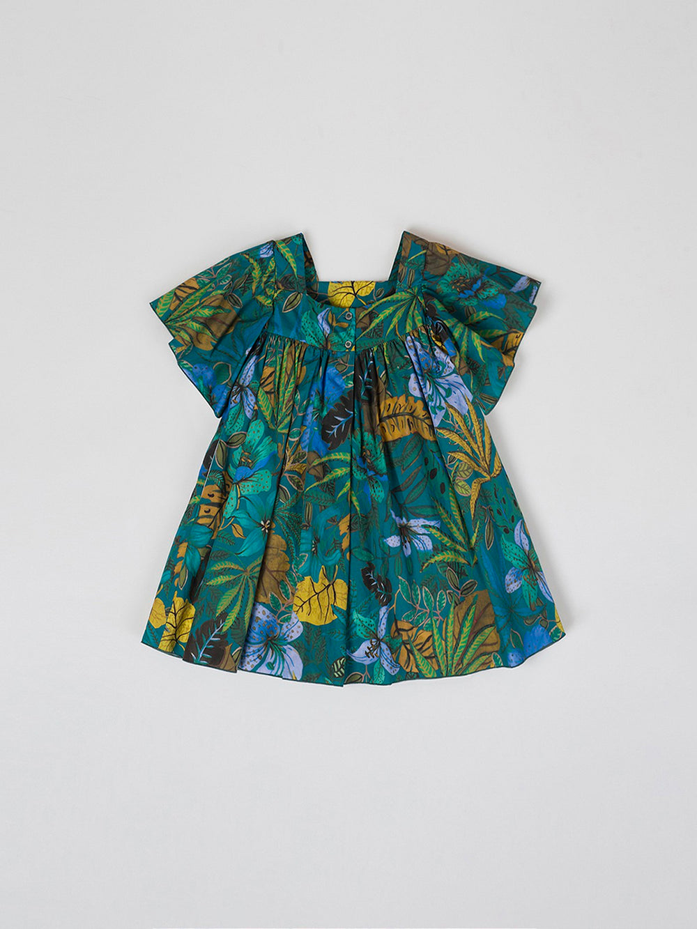 VESTIDO ESTAMPADO FLORES VERDE MULTICOLOR