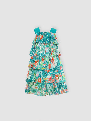 VESTIDO TIRANTES ESTAMPADO FLORAL AZUL MULTICOLOR