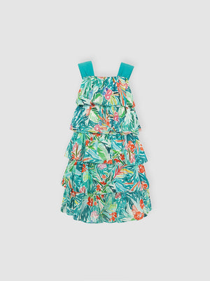 VESTIDO TIRANTES ESTAMPADO FLORAL AZUL MULTICOLOR