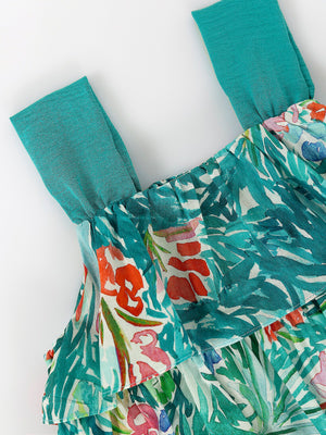 VESTIDO TIRANTES ESTAMPADO FLORAL AZUL MULTICOLOR