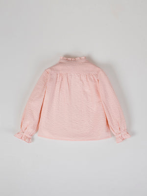 BLUSA VOLANTES TAPETA ROSA EMPOLVADO