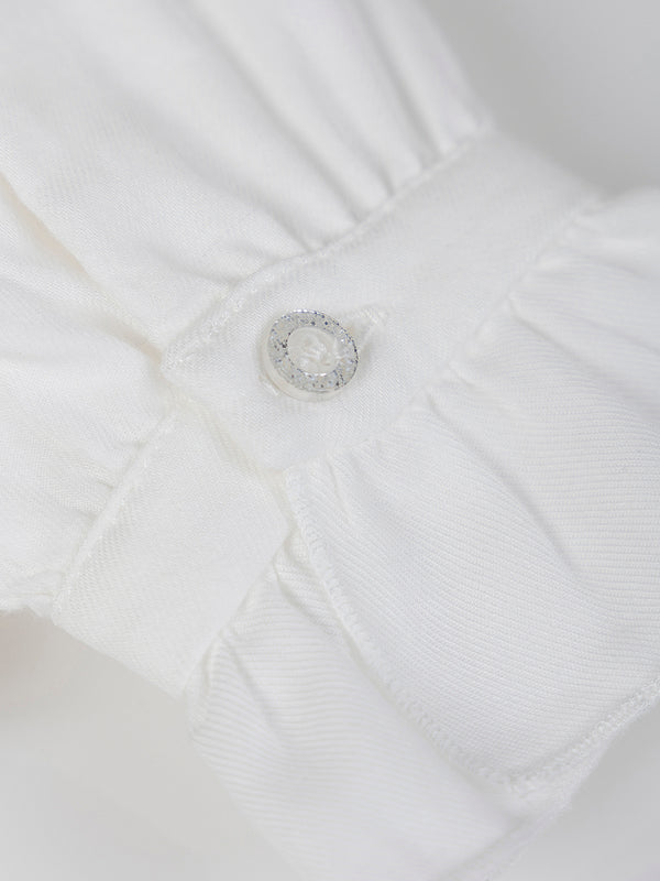 BLUSA APERTURA MANGAS BLANCO PURO