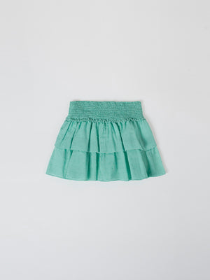 FALDA FRUNCE VERDE MANZANA