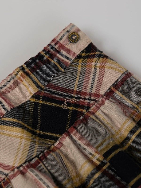 LARGE MULTICOLOR CHECKED RUFFLED SKIRT