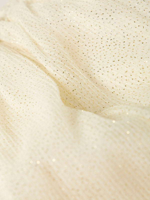 FALDA VOLANTE LUREX BLANCO ROTO