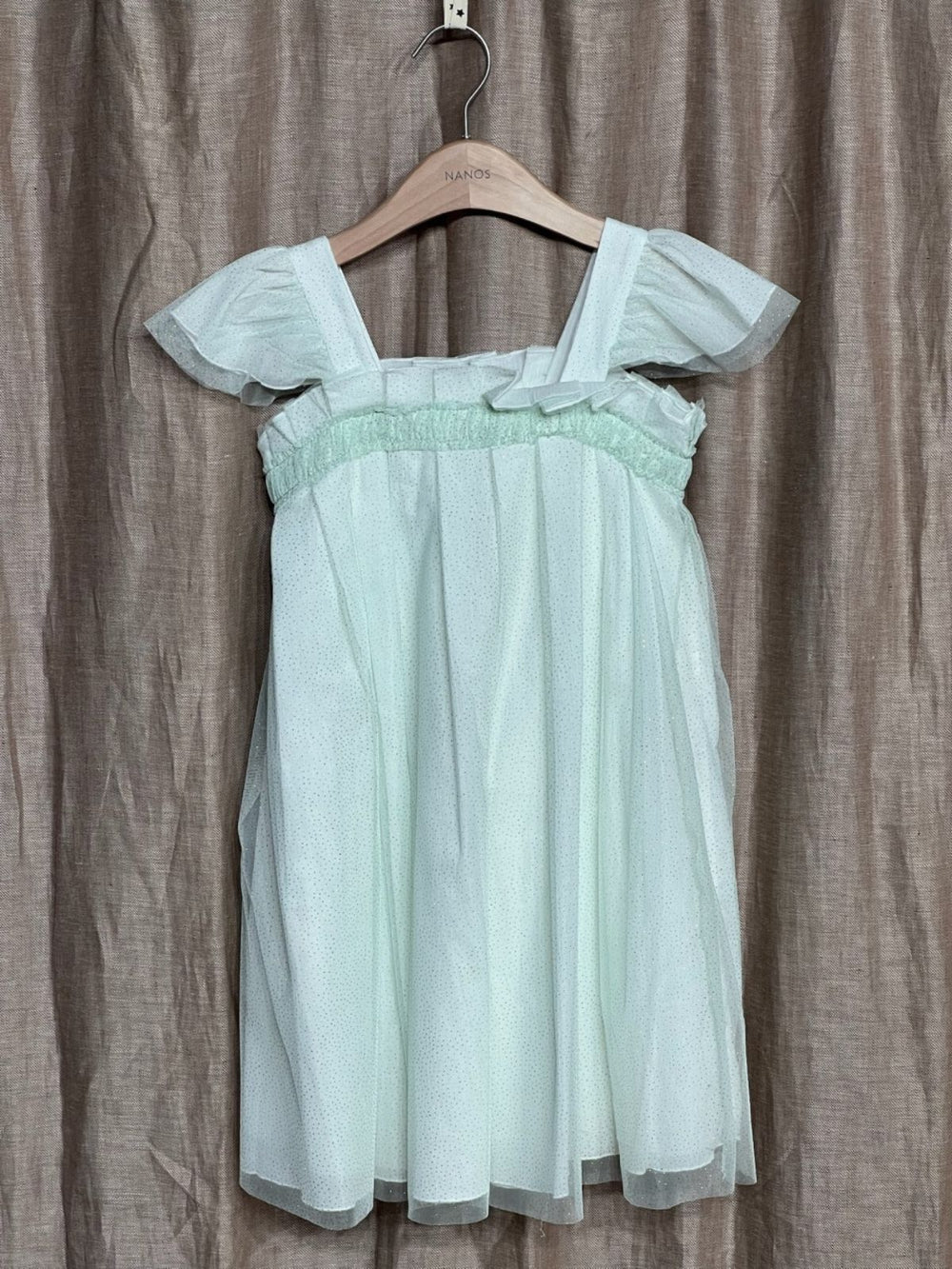 VESTIDO CEREMONIA TUL VERDE AGUA
