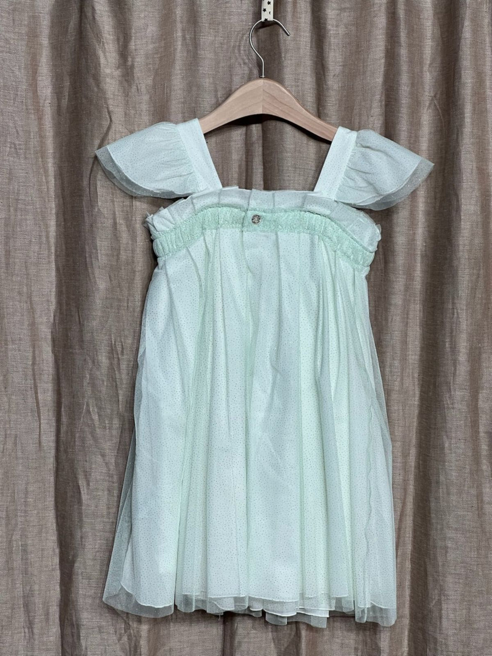 VESTIDO CEREMONIA TUL VERDE AGUA