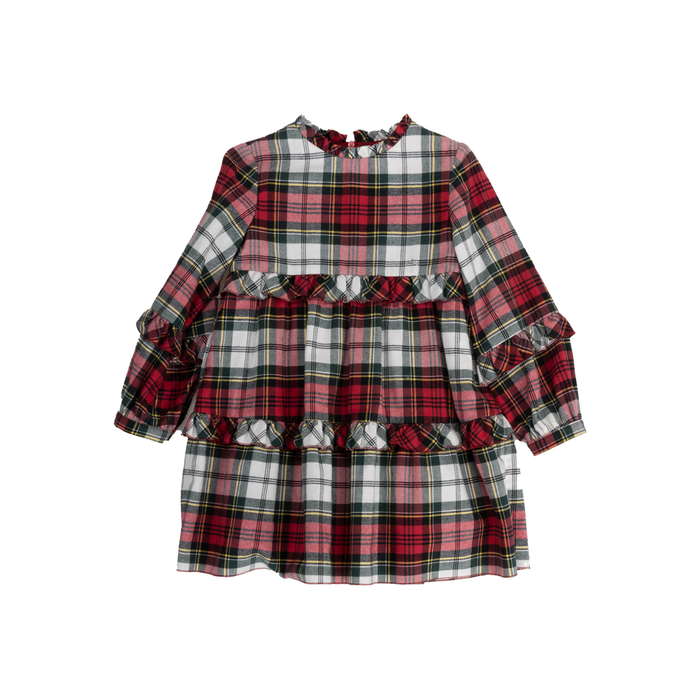 VESTIDO CUADRO ESCOCES ROJO MULTICOLOR