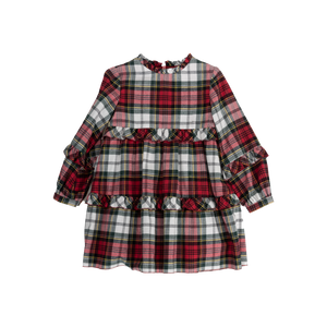 VESTIDO CUADRO ESCOCES ROJO MULTICOLOR