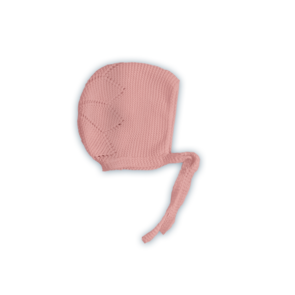BABY PINK KNITTED BONNET
