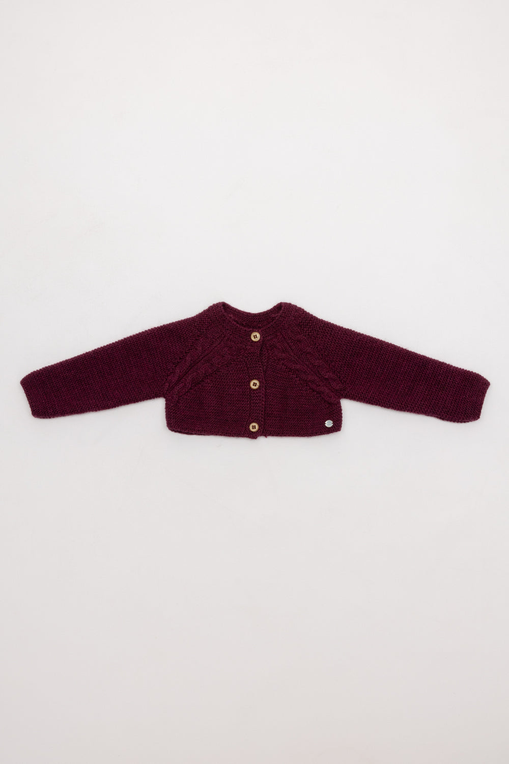 CHAQUETA DE PUNTO ESPALDA OCHOS Y LINKS GRANATE
