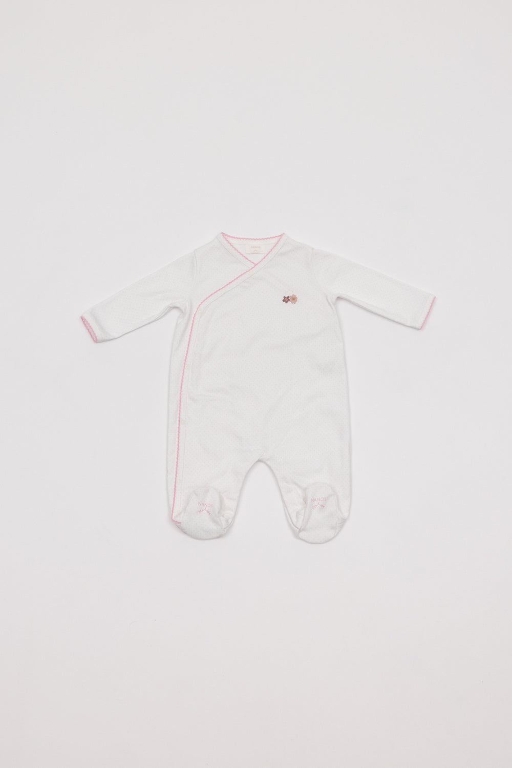 PIJAMA CRUZADO TOPOS ROSA