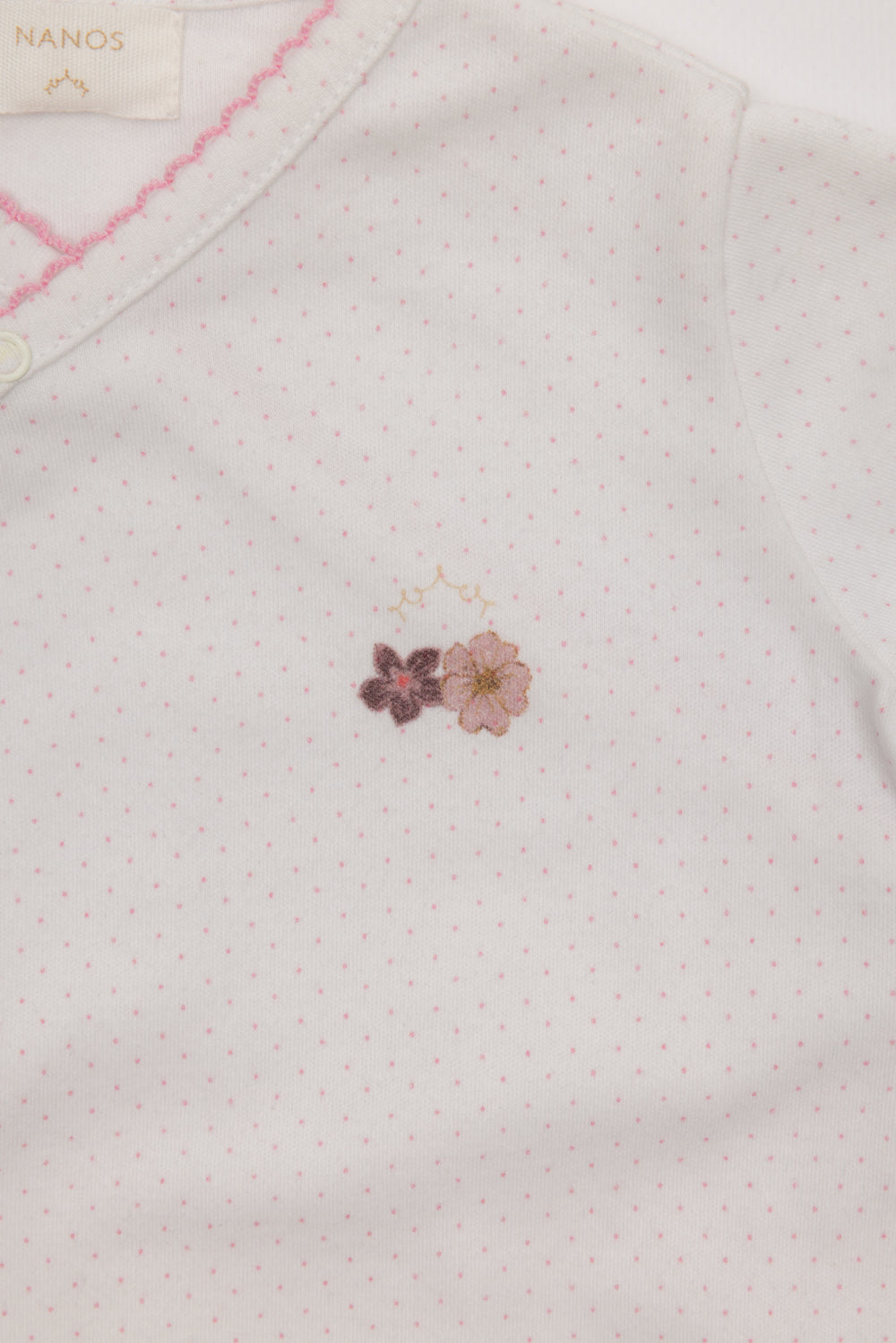 PIJAMA CRUZADO TOPOS ROSA