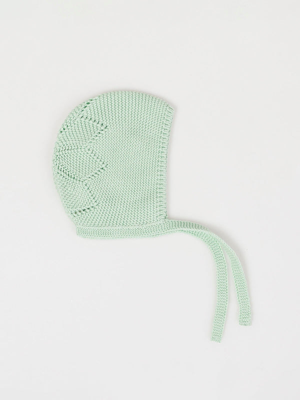 WATER GREEN KNITTED HOOD