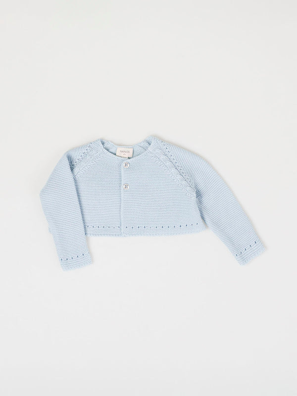 CHAQUETA DE PUNTO BOTONES AZUL BEBÉ