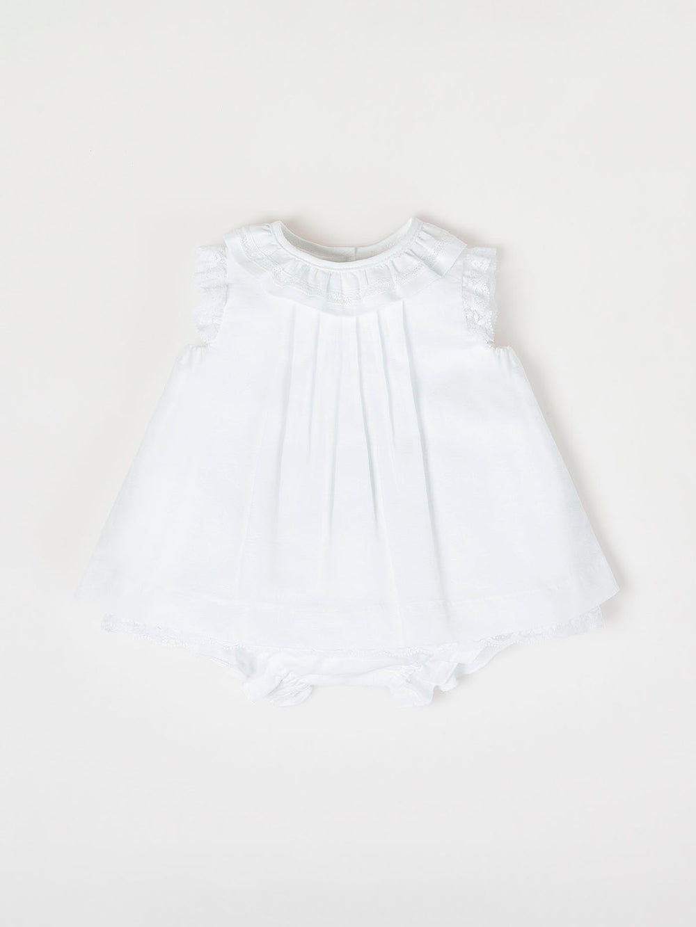 MINI CON BRAGUITA DETALLE CUELLO BLANCO PURO