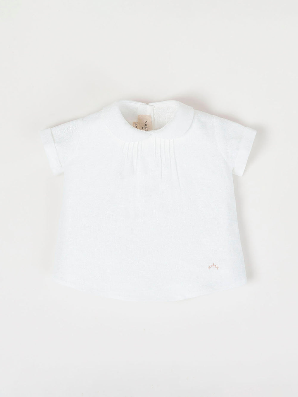 CAMISA LINO DETALLE FRUNCE BLANCO PURO