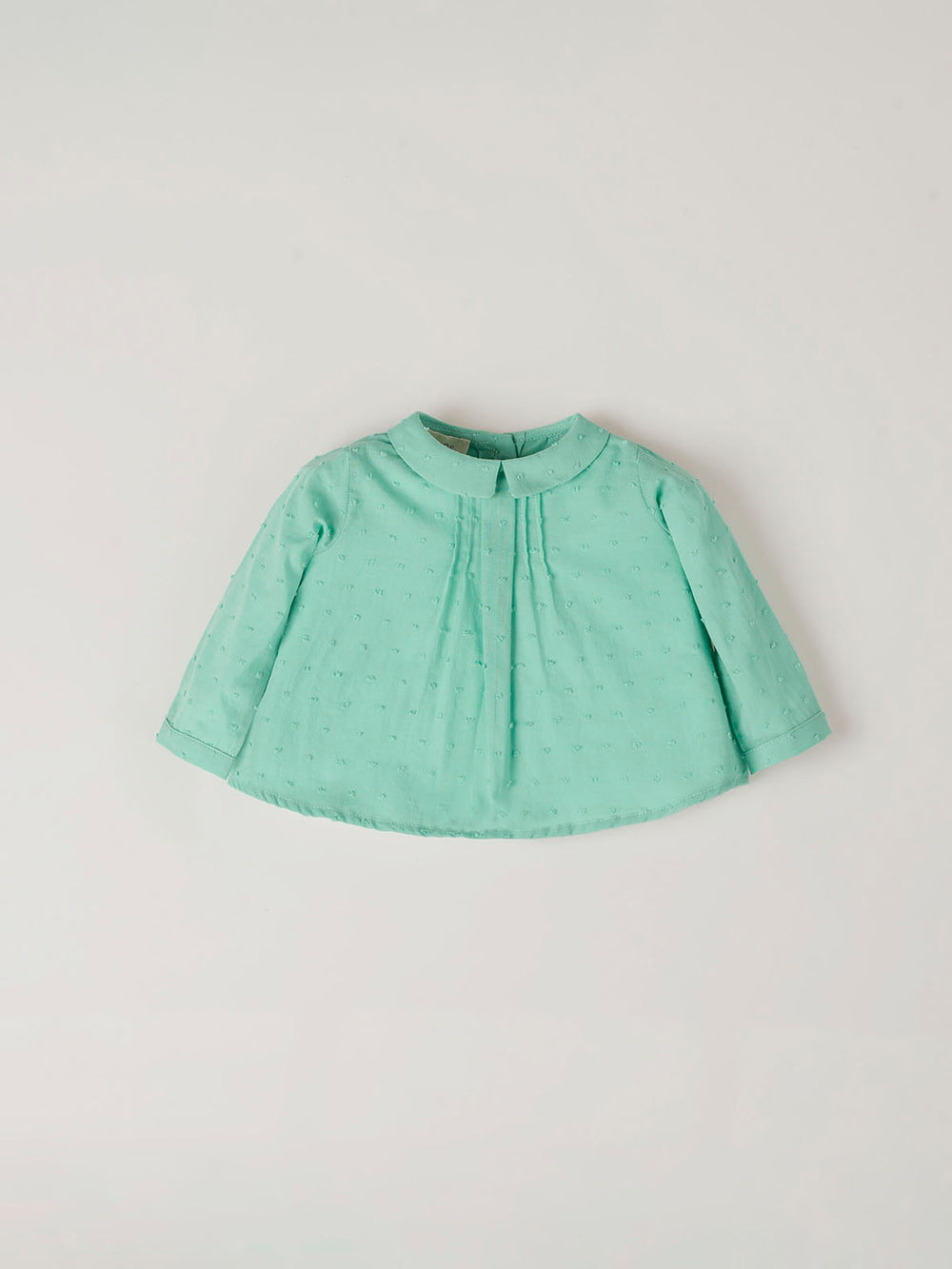BLOUSE WITH EMBROIDERED DETAILS IN WATER GREEN